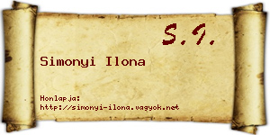 Simonyi Ilona névjegykártya